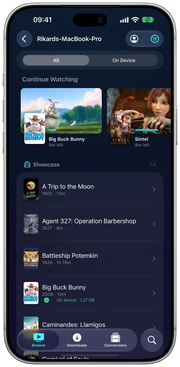 Portage on iPhone: Continue Watching and a Jellyfin library
